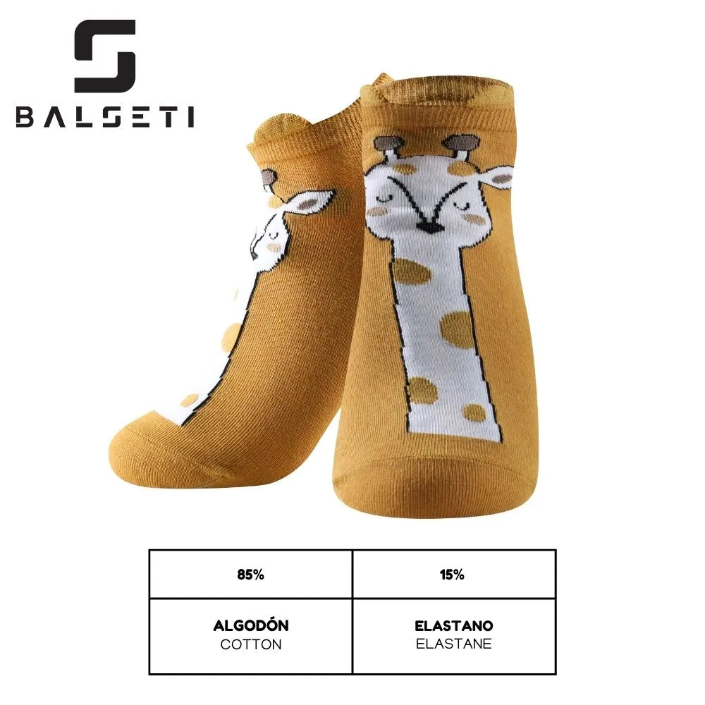 Calcetines tobilleros con estampado de jirafas