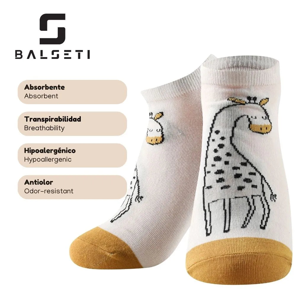 Calcetines tobilleros con estampado de jirafas