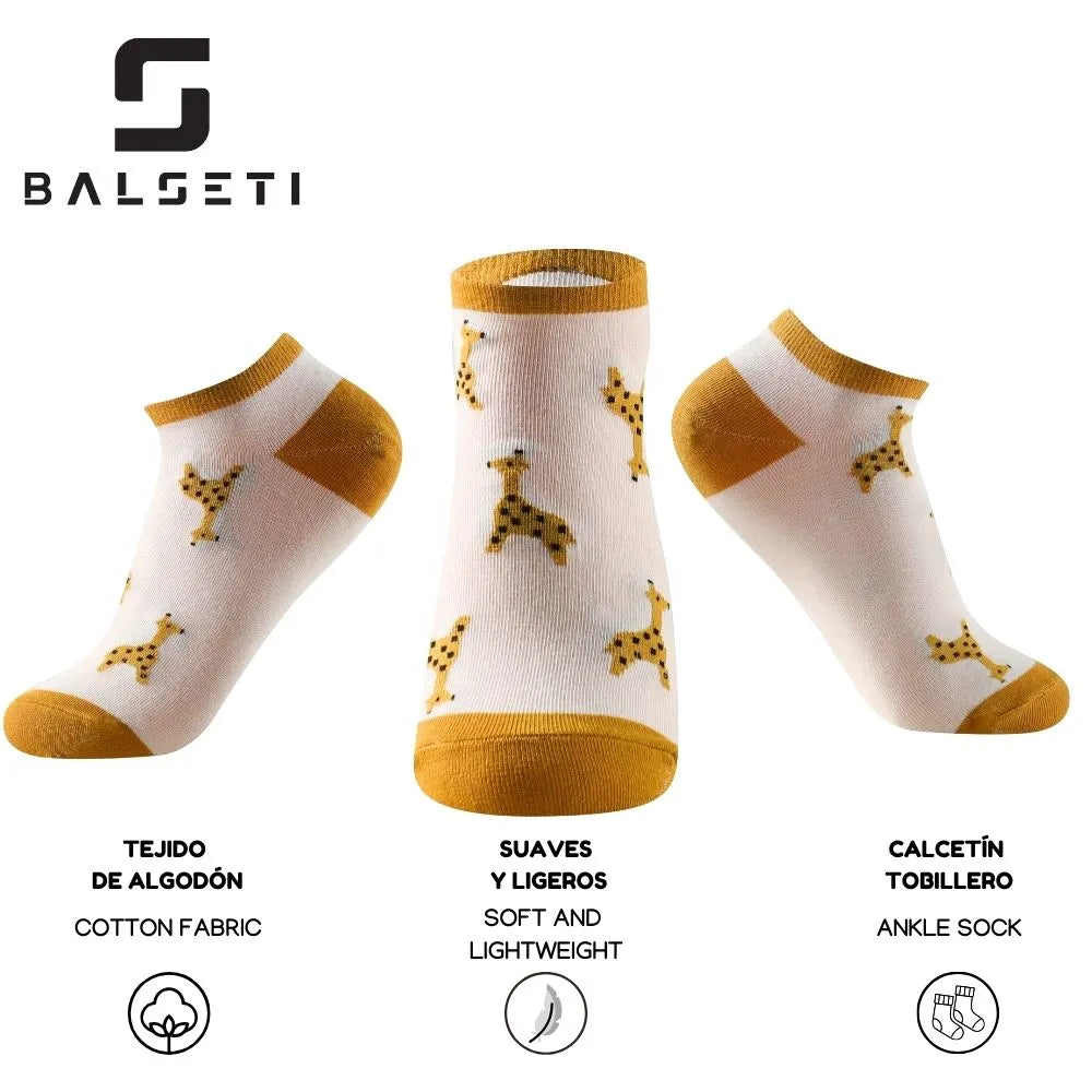 Calcetines tobilleros con estampado de jirafas