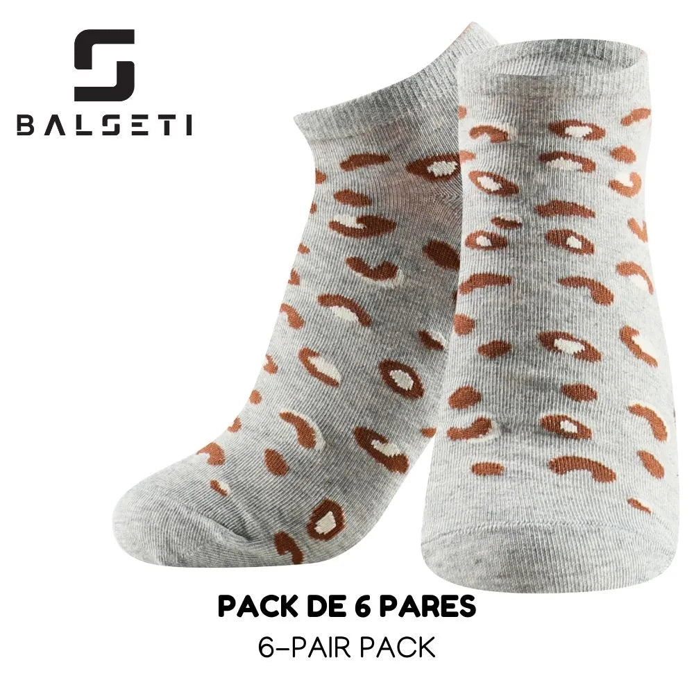 Calcetines tobilleros de leopardo sobre varios colores