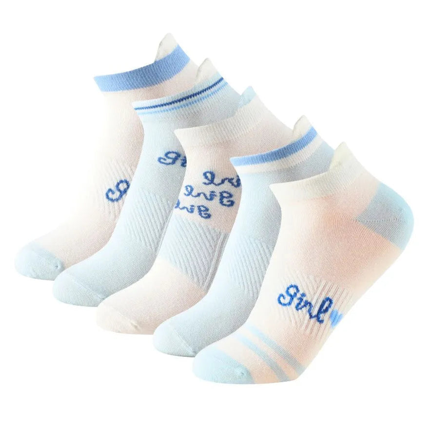 Calcetines tobilleros "Girl" en azul