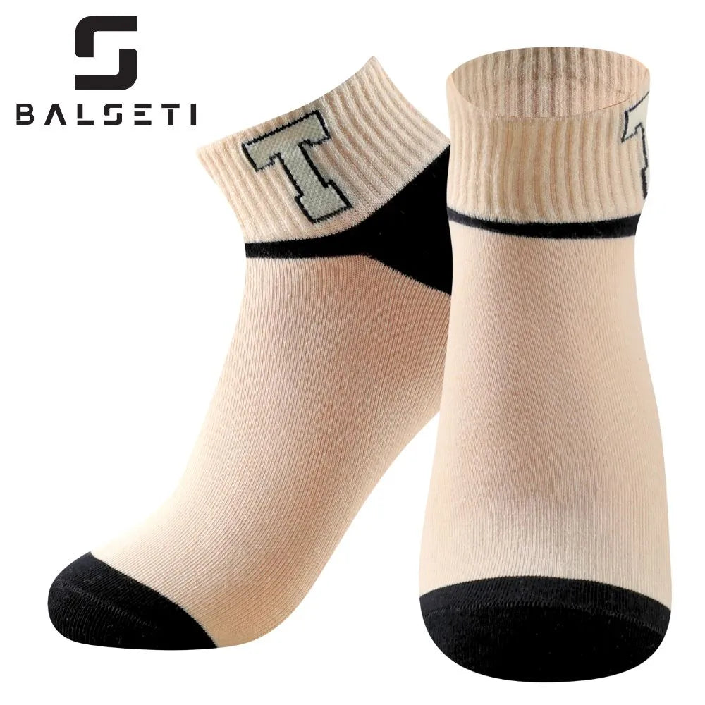 Calcetines tobilleros con rayas y dibujos divertidos