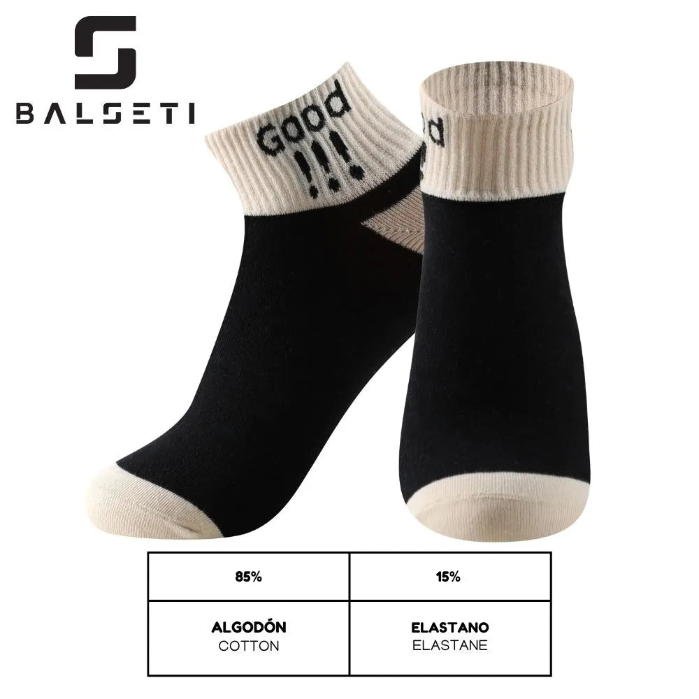 Calcetines tobilleros con rayas y dibujos divertidos