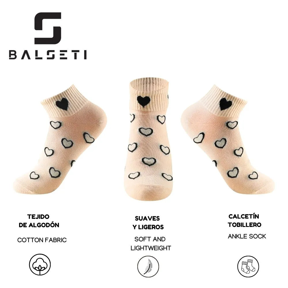 Calcetines tobilleros con rayas y dibujos divertidos