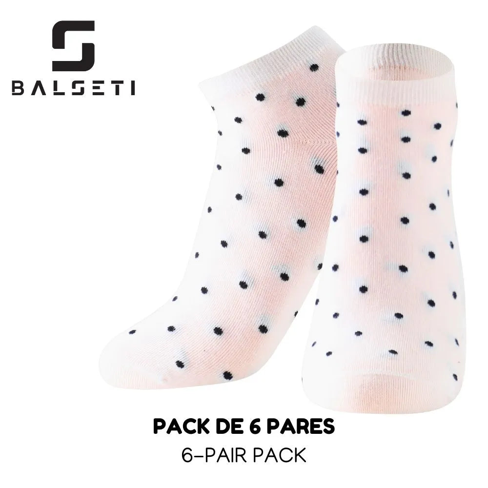 Calcetines tobilleros de lunares sobre varios colores