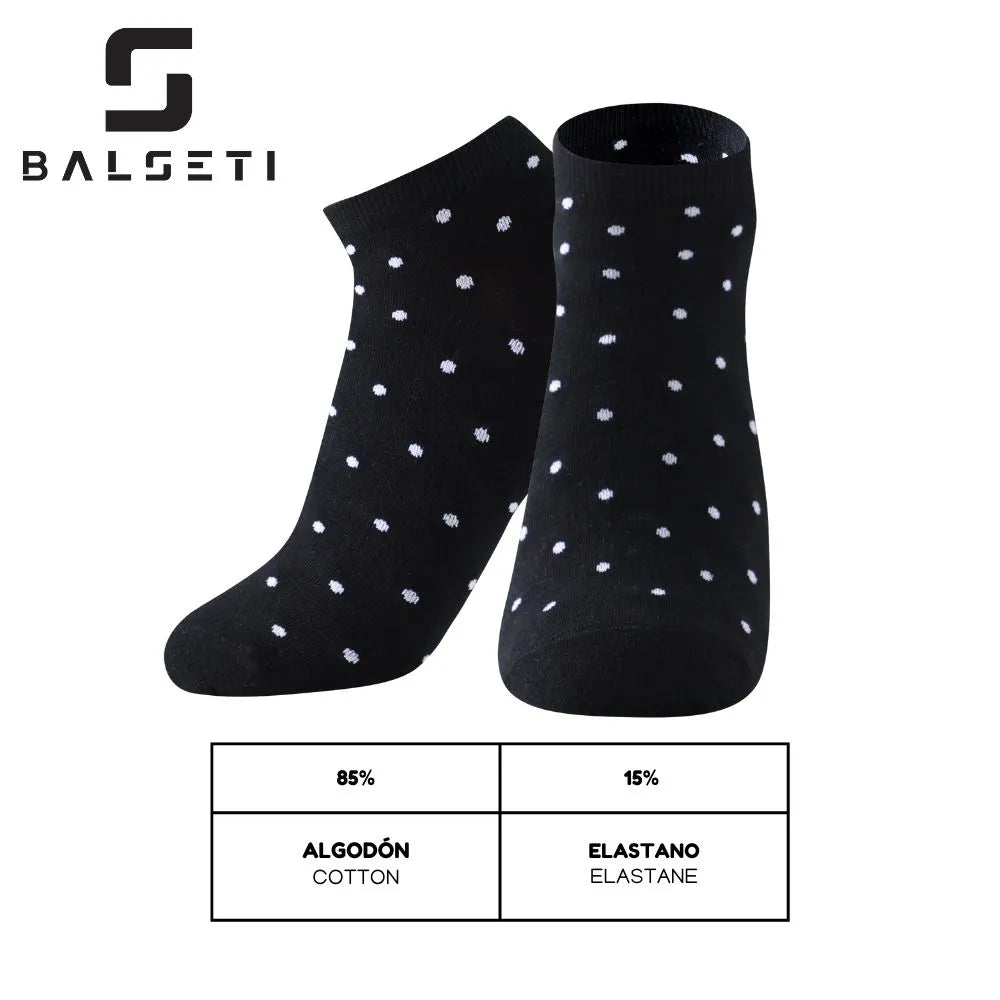 Calcetines tobilleros de lunares sobre varios colores