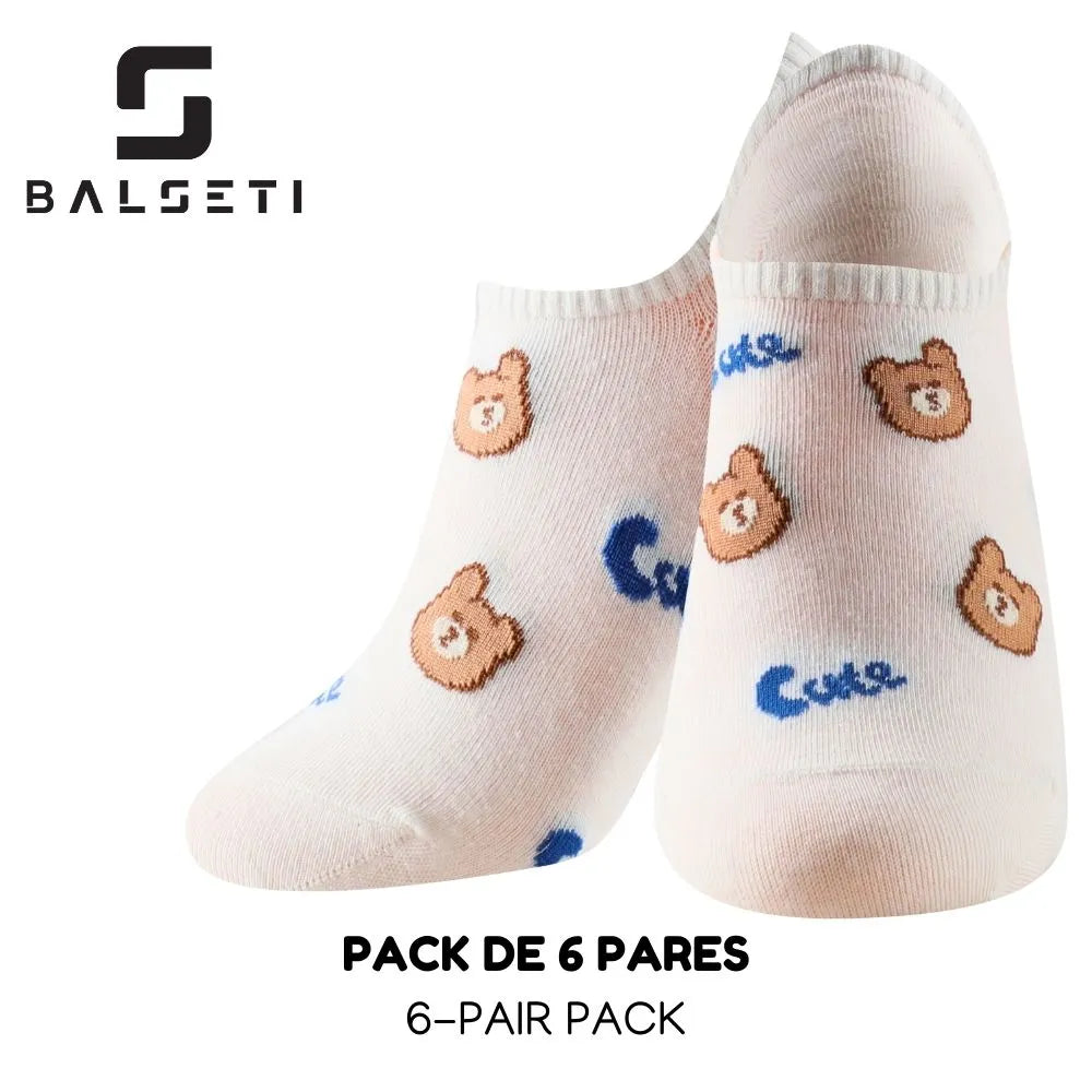 Calcetines tobilleros con dibujos de ositos pequeños
