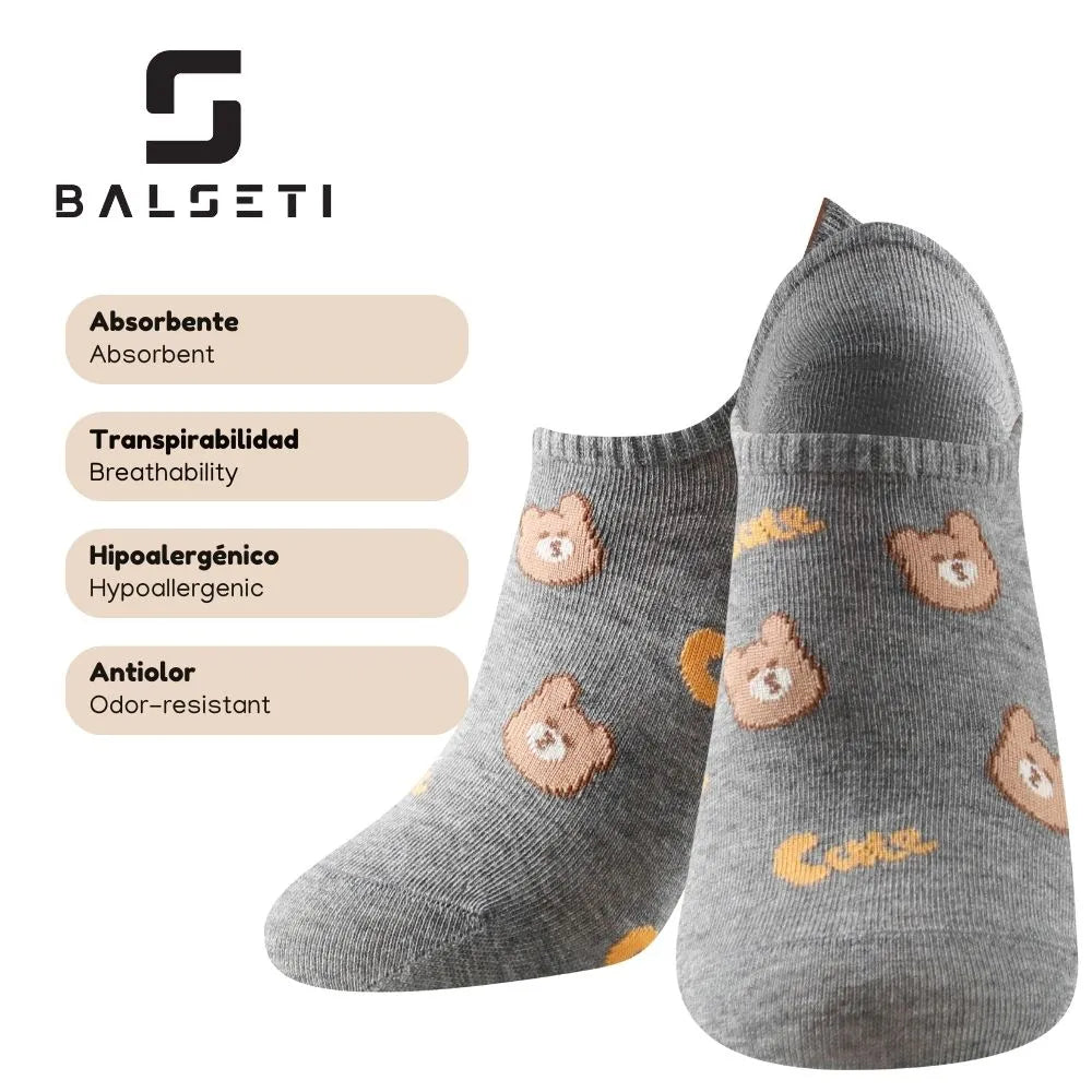 Calcetines tobilleros con dibujos de ositos pequeños