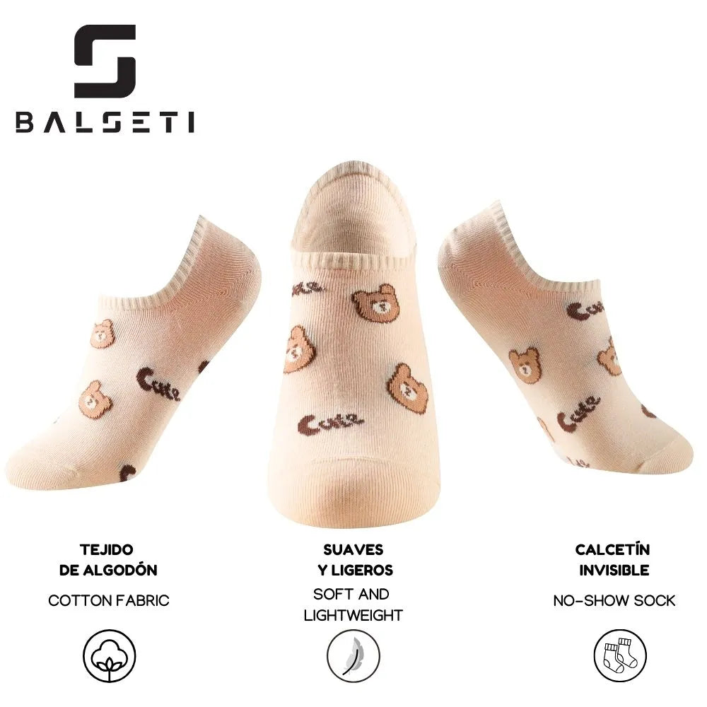 Calcetines tobilleros con dibujos de ositos pequeños
