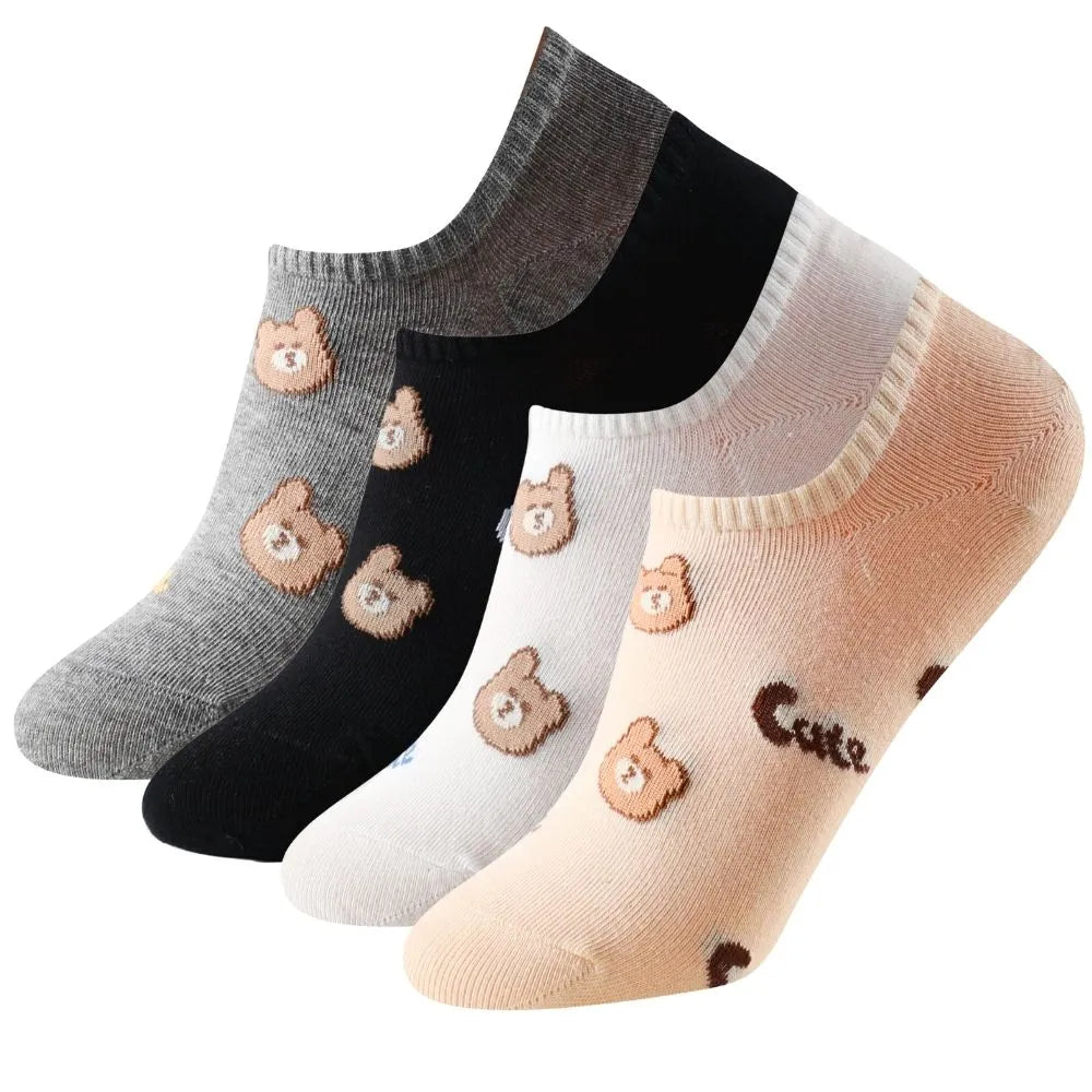 Calcetines tobilleros con dibujos de ositos pequeños