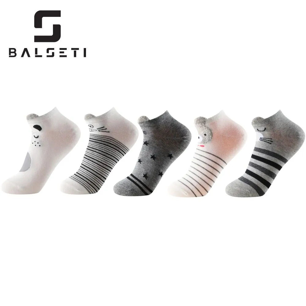 Calcetines tobilleros de osos con orejitas, rayas y estrellas