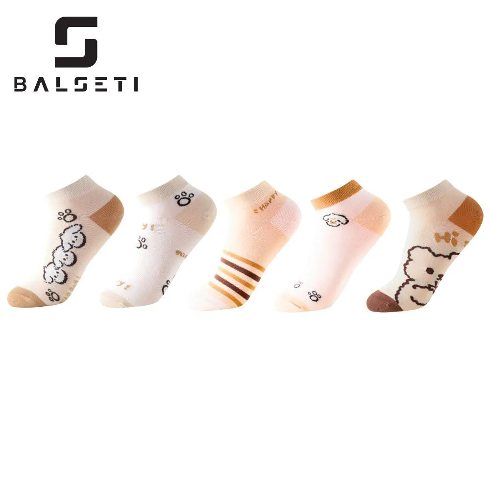 Calcetines tobilleros con dibujos de ositos y rayas