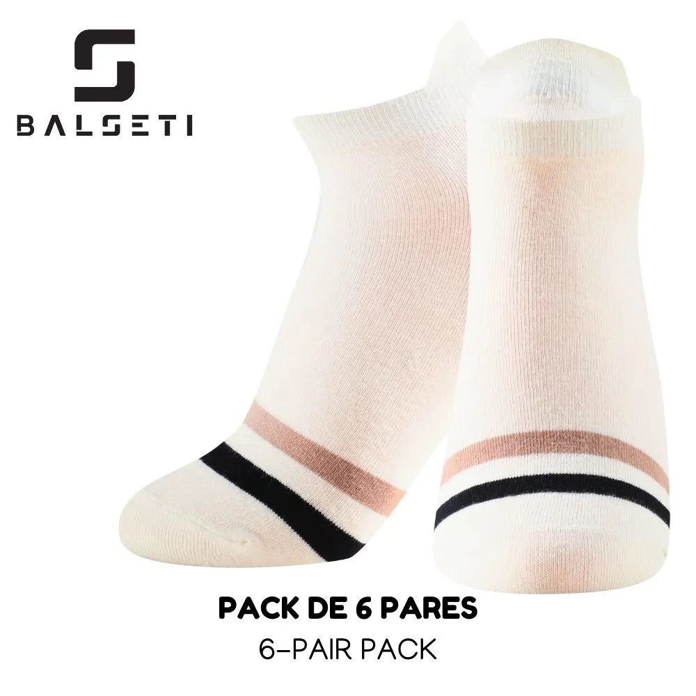 Calcetines tobilleros a rayas en marrón y negro