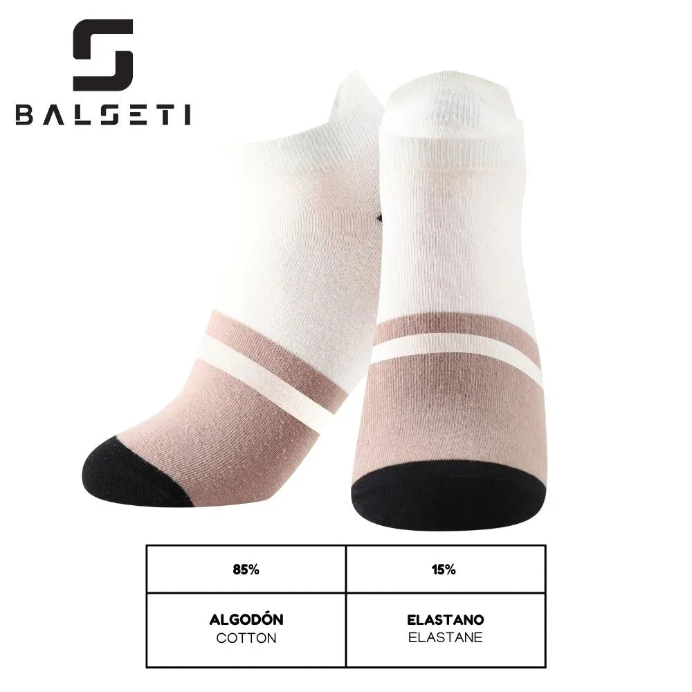 Calcetines tobilleros a rayas en marrón y negro