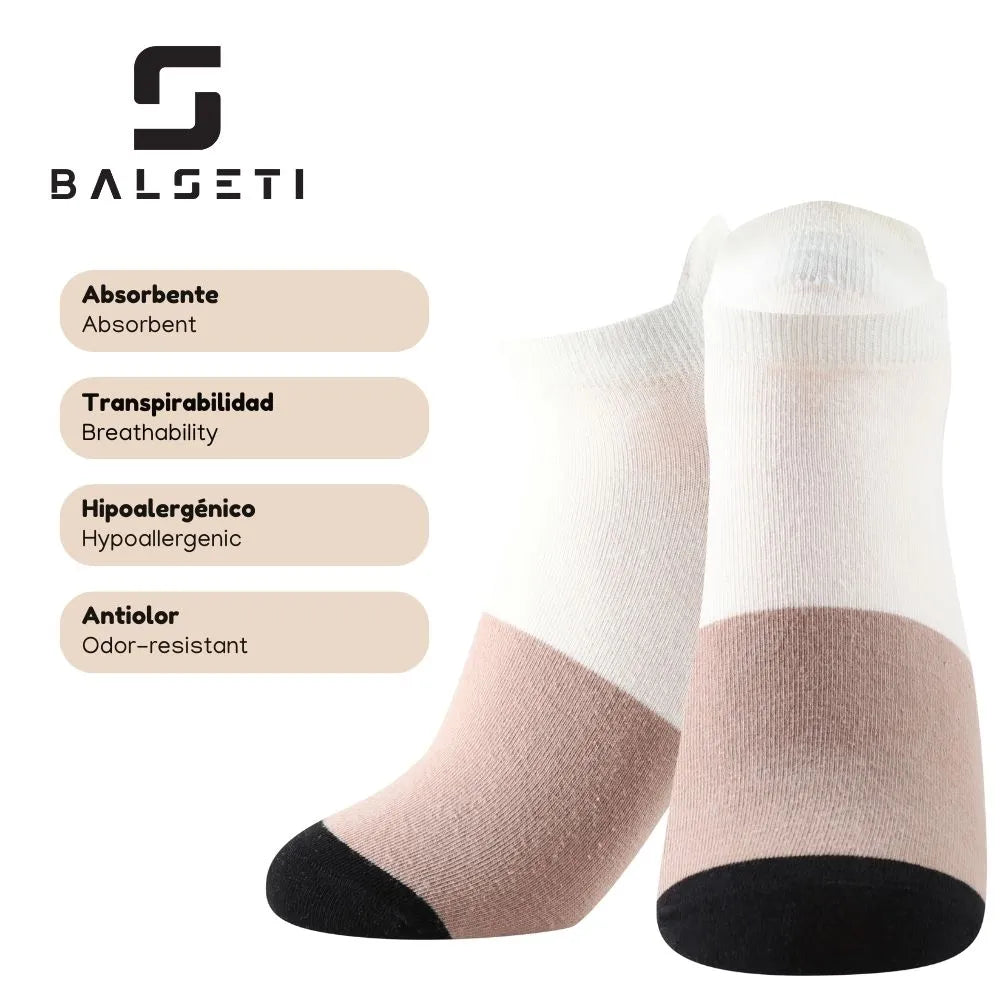 Calcetines tobilleros a rayas en marrón y negro