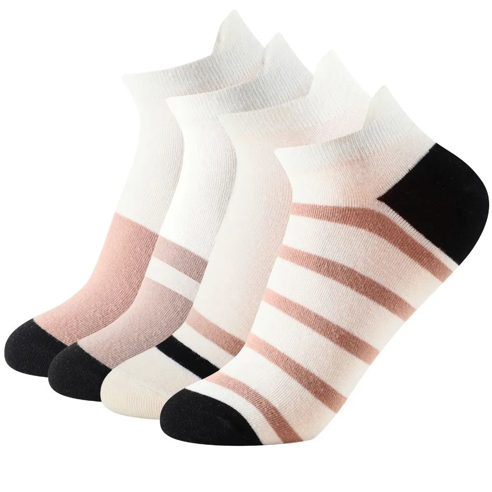 Calcetines tobilleros a rayas en marrón y negro