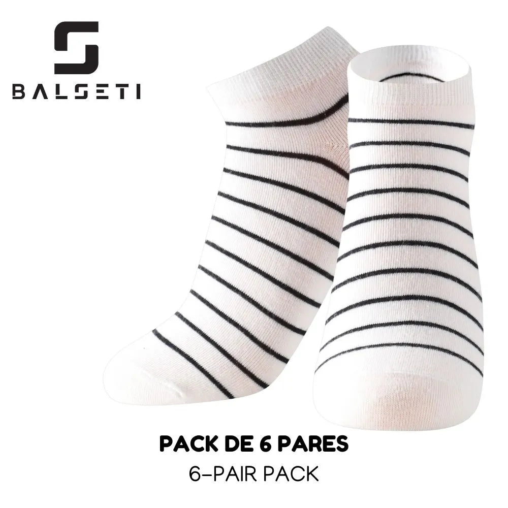 Calcetines tobilleros a rayas sobre varios colores