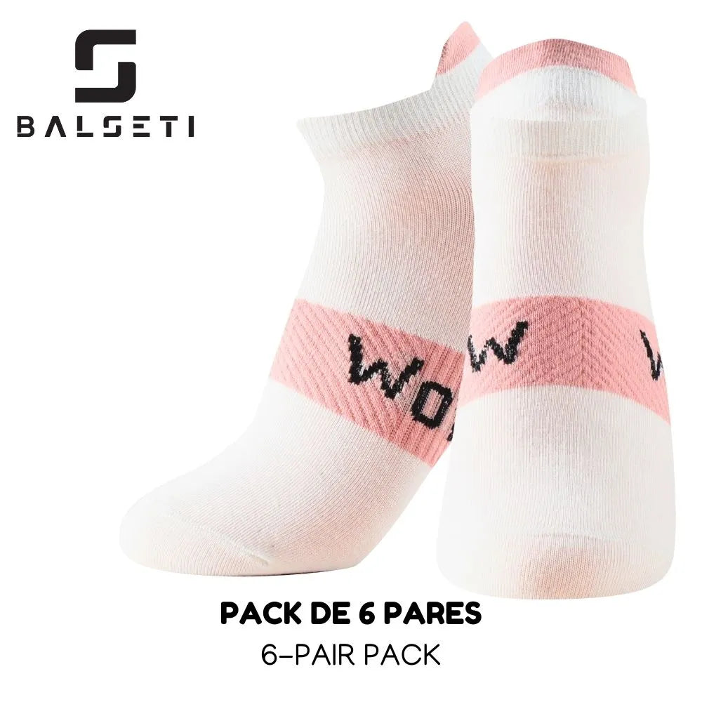 Calcetines tobilleros de rayas en rosa