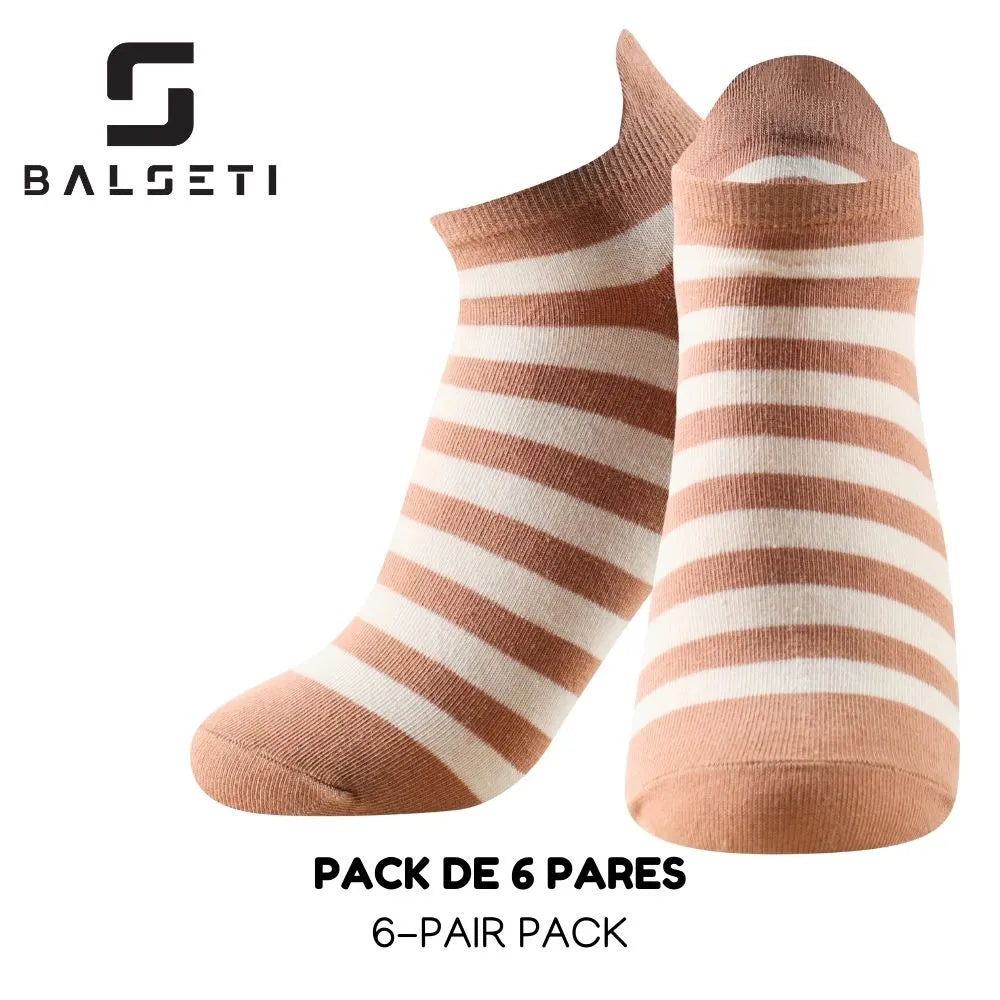 Calcetines tobilleros a rayas con estampado de ositos