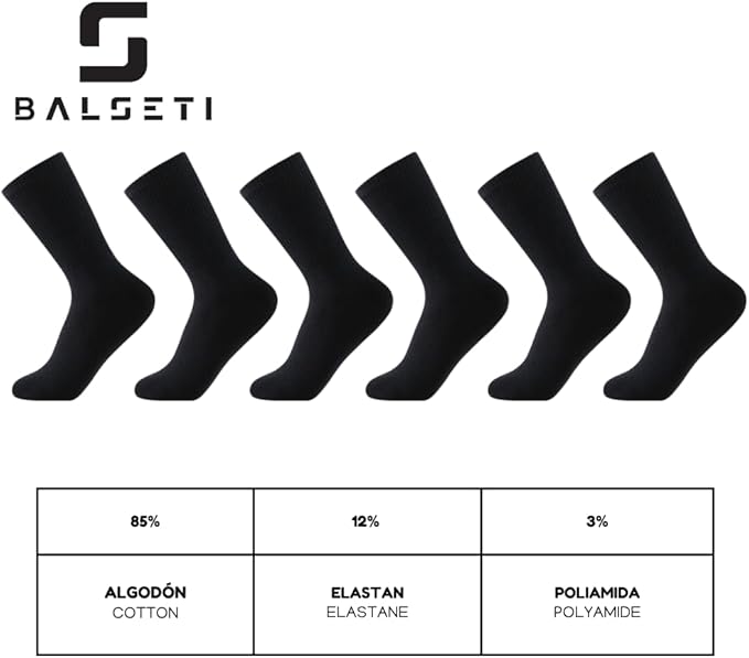 Calcetines media caña deporte unisex negros