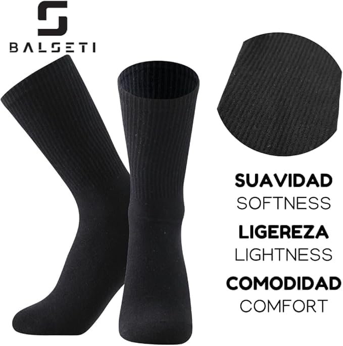 Calcetines media caña deporte unisex negros