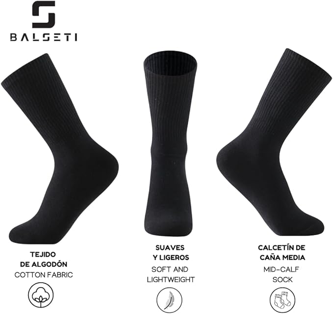 Calcetines media caña deporte unisex negros