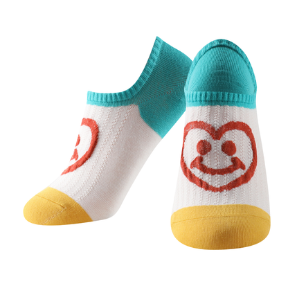 Calcetines estampados invisibles unisex modelo "Smile pinkis" talla única para las tallas de la 35 a la 41