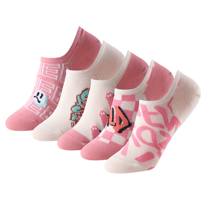 Calcetines estampados invisibles unisex modelo "Pink Streetwear" talla única para las tallas de la 35 a la 41