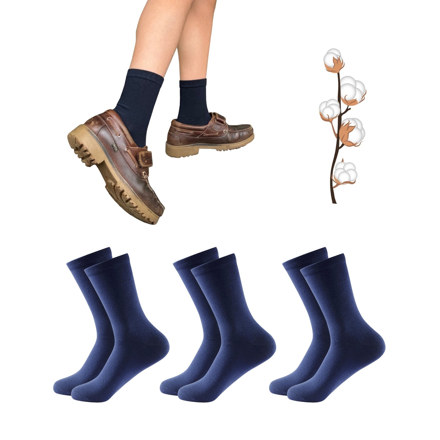 Calcetines  Uniforme Caña Baja 85% Algodón. Modelos para Uniforme Escolar, Colegio, Reunión Negocios, Trajes.