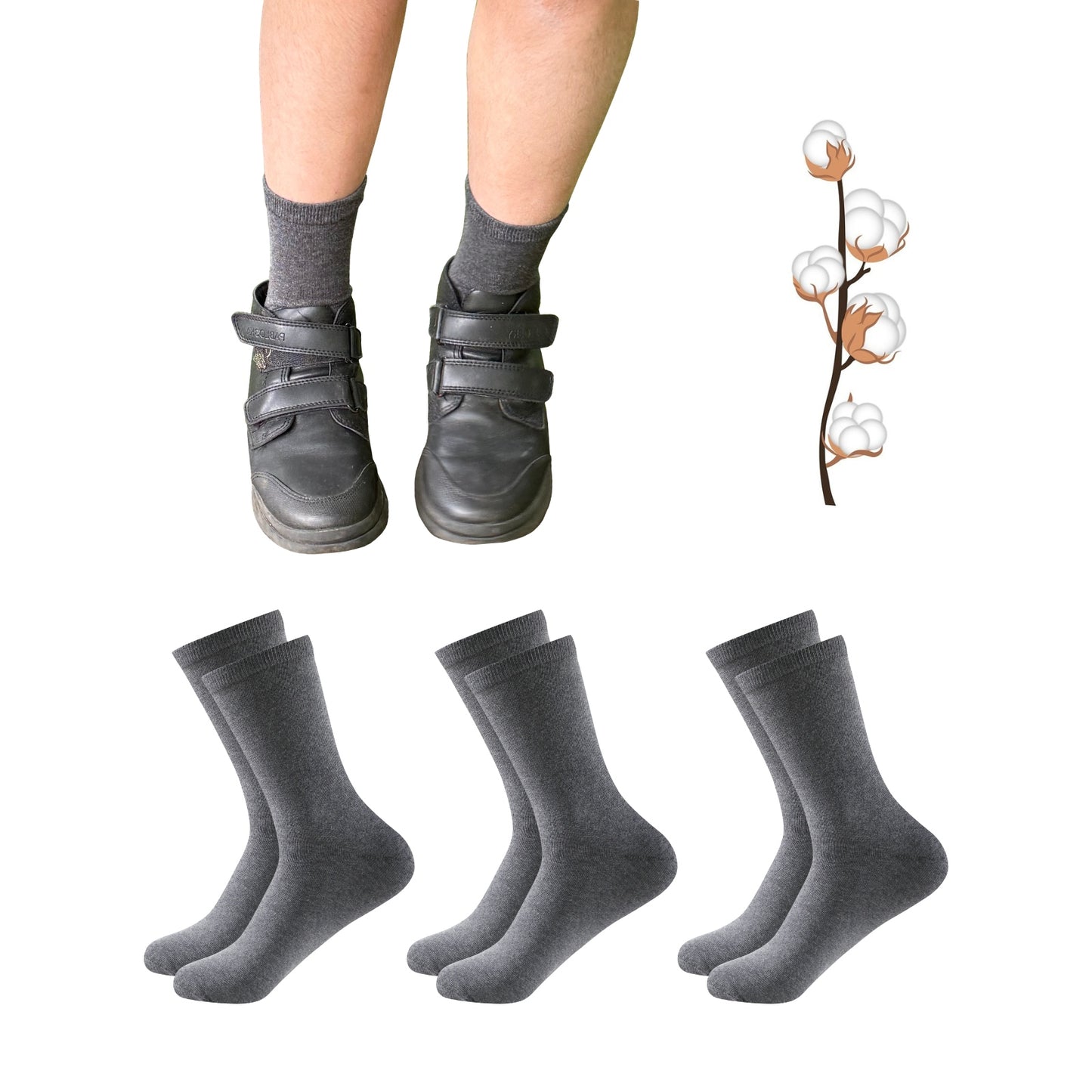 Calcetines  Uniforme Caña Baja 85% Algodón. Modelos para Uniforme Escolar, Colegio, Reunión Negocios, Trajes.