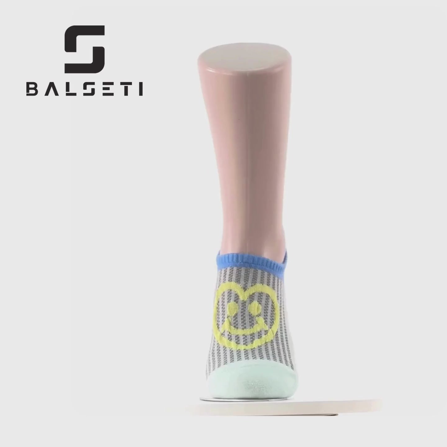 Cargar vídeo: Calcetines tobilleros coloridos con carita sonriente