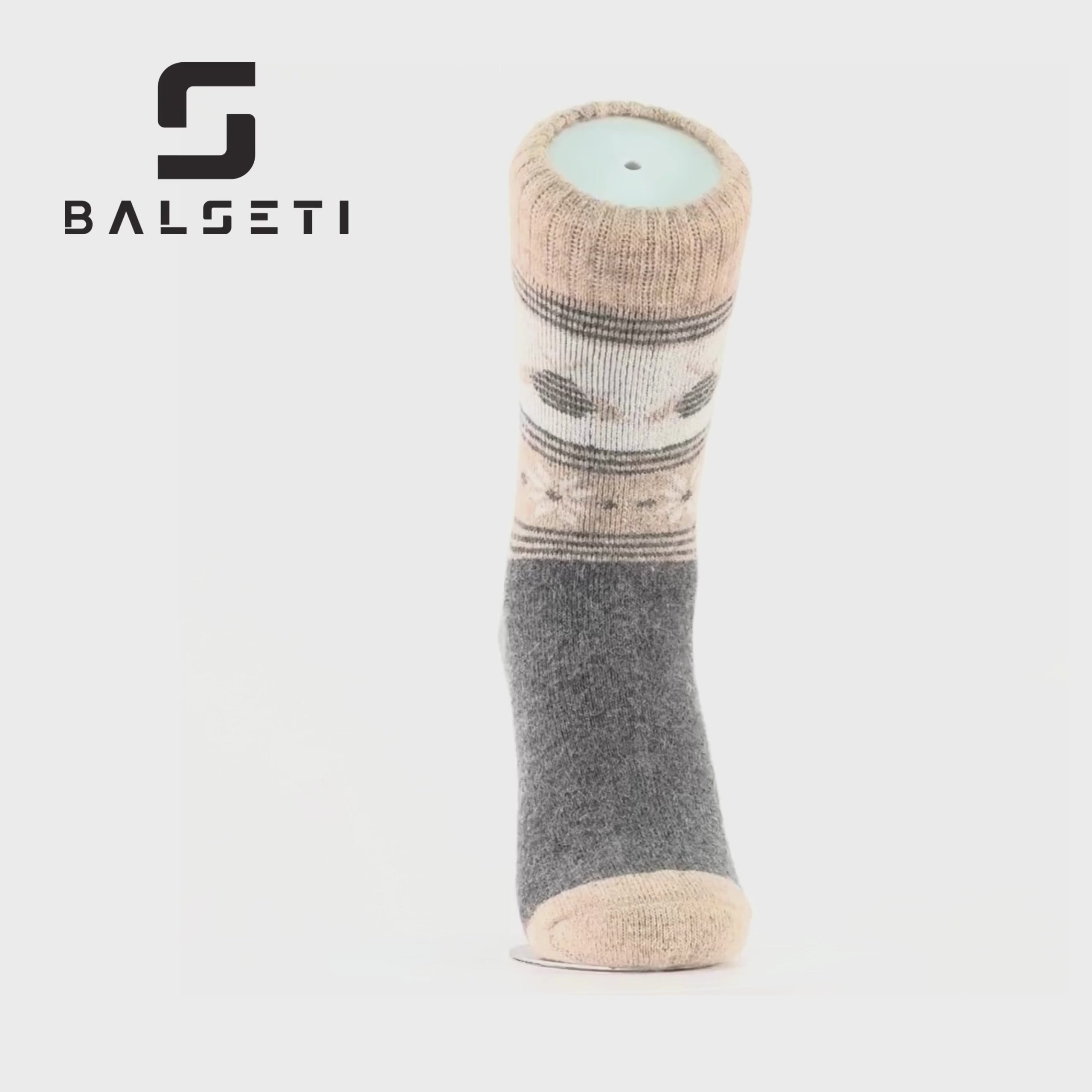 Cargar vídeo: Calcetines de lana para invierno con estampado de rombos