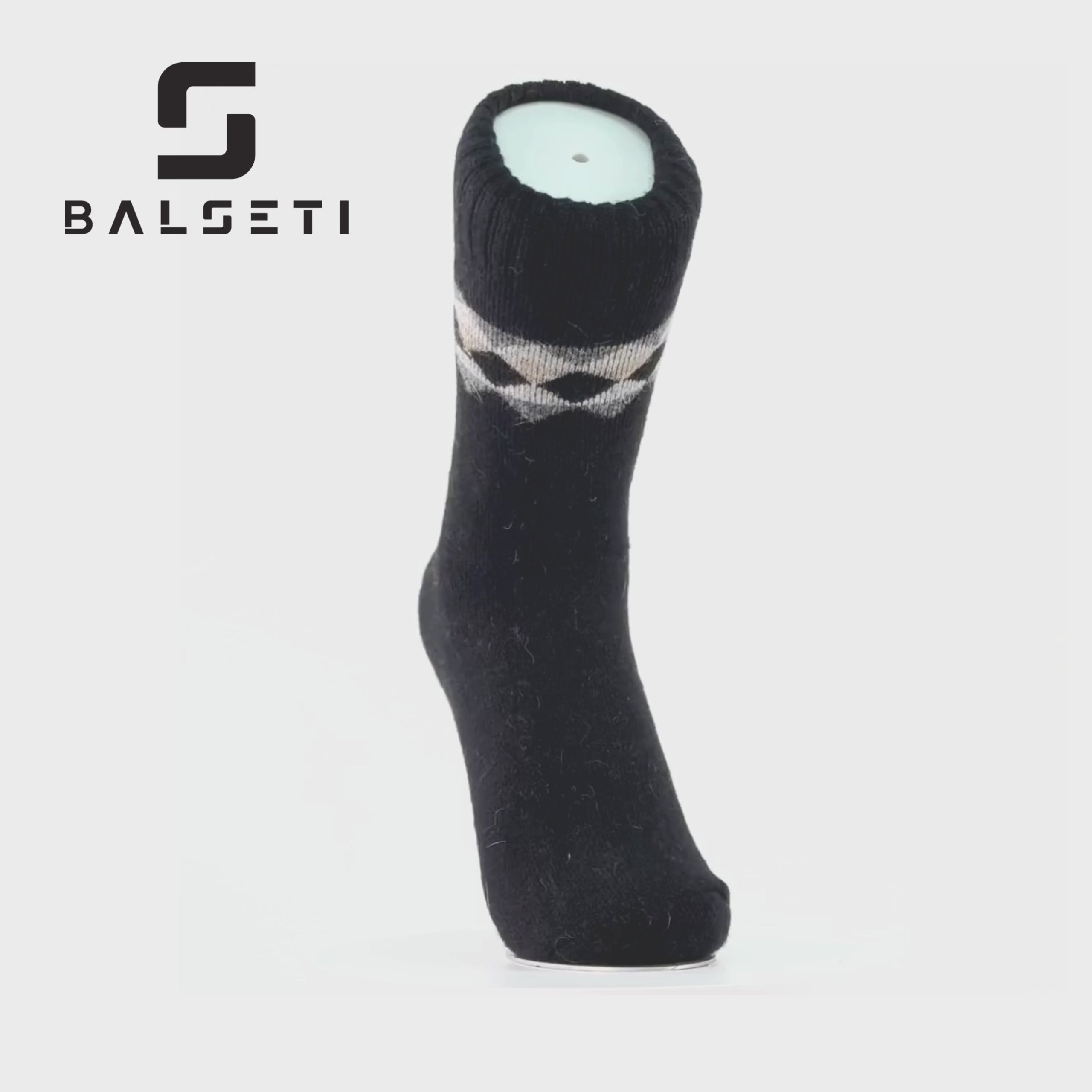 Cargar vídeo: Calcetines de lana para invierno con estampado de rombos