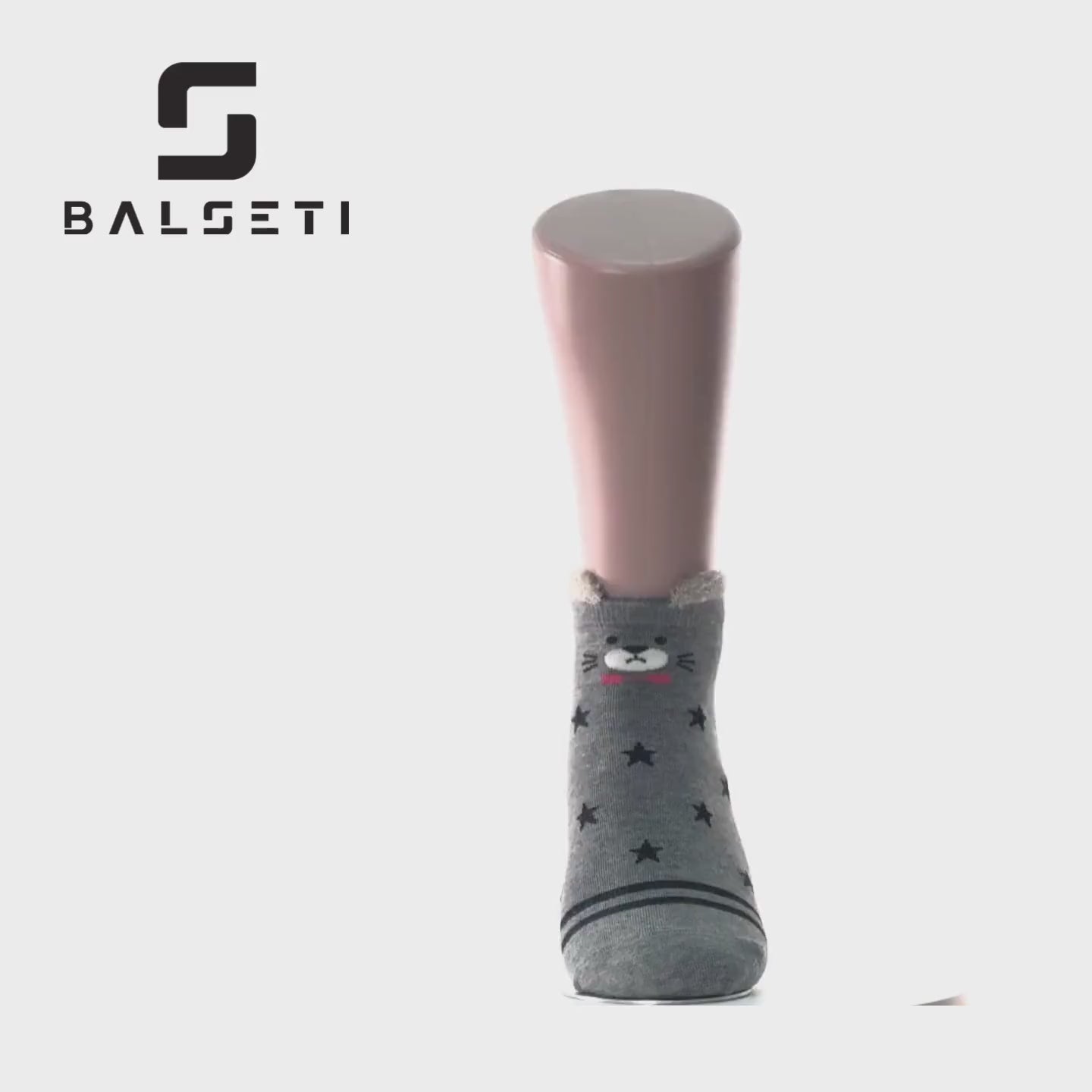 Cargar vídeo: Calcetines tobilleros de osos con orejitas, rayas y estrellas